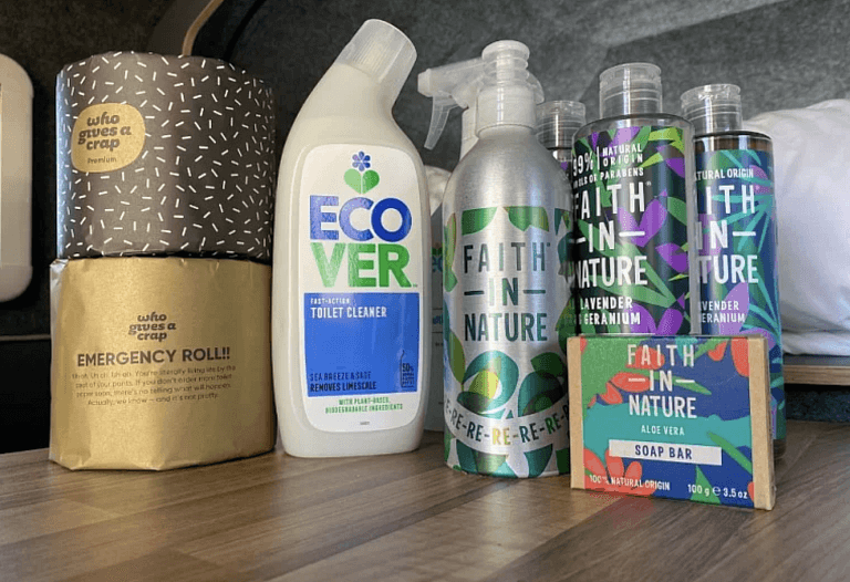 Ethical toiletries supplied with a Wild Camper Truck